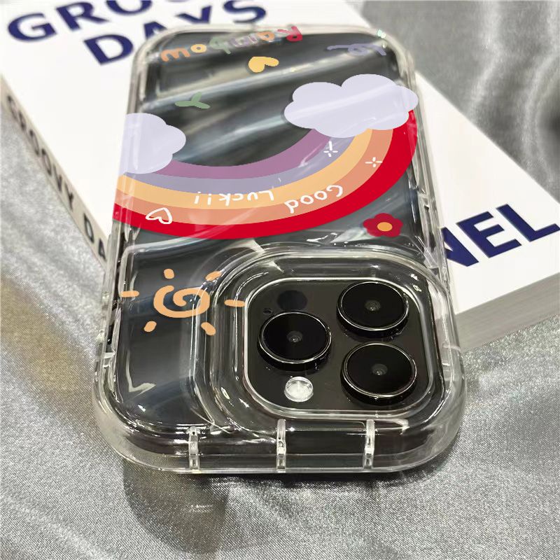 Ốp Điện Thoại Mềm Trong Suốt Hình Cầu Vồng May Mắn Cho iPhone14promax 1312 / 11 7 / 8plus xr /ins YRZ4