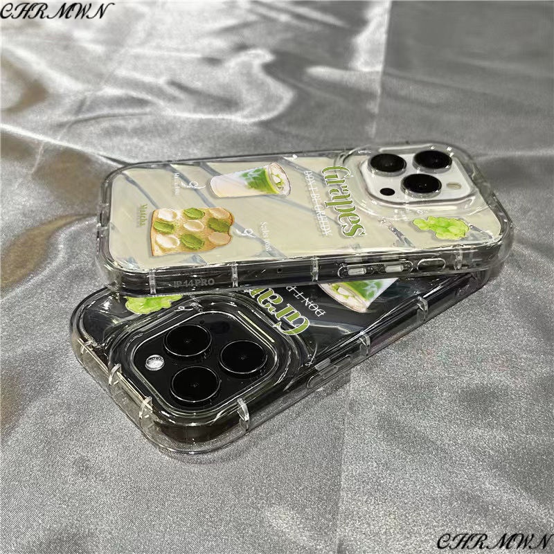 Ốp Điện Thoại Mềm Trong Suốt Họa Tiết Bánh Mì / Matcha Dễ Thương Cho Iphone14promax / xr11sins78plus 1312
