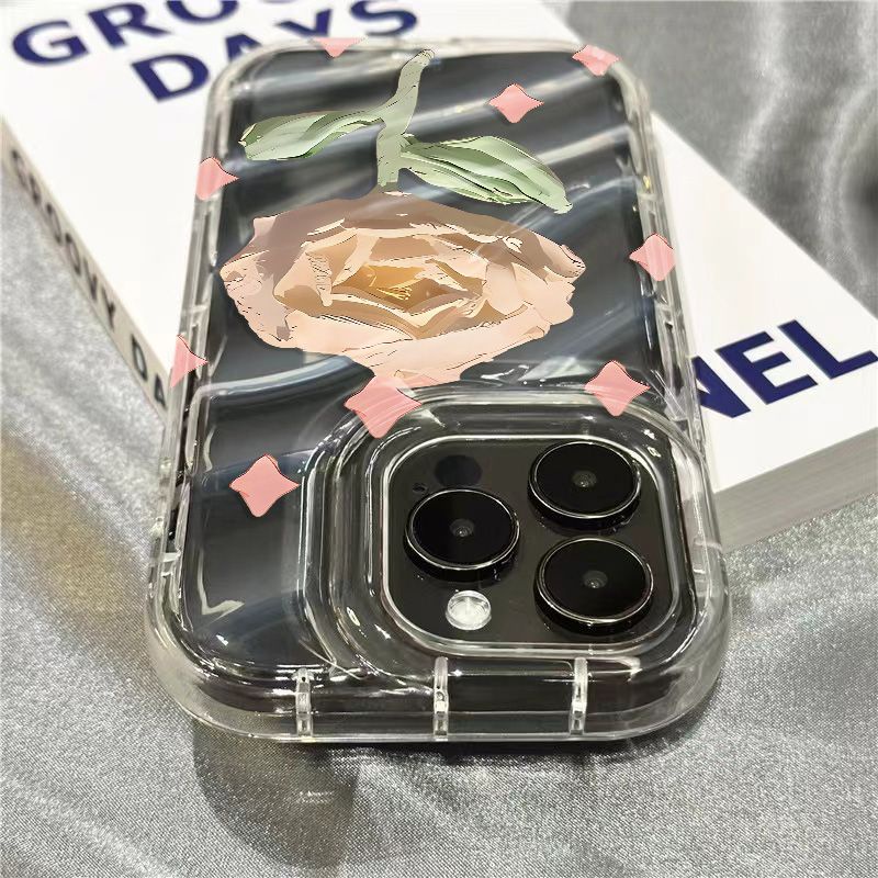 Ốp Điện Thoại Mềm Trong Suốt In Hình Hoa Hồng Dễ Thương Cho Iphone 7plus8sins 1312 11 Xr 14Promax JMSF