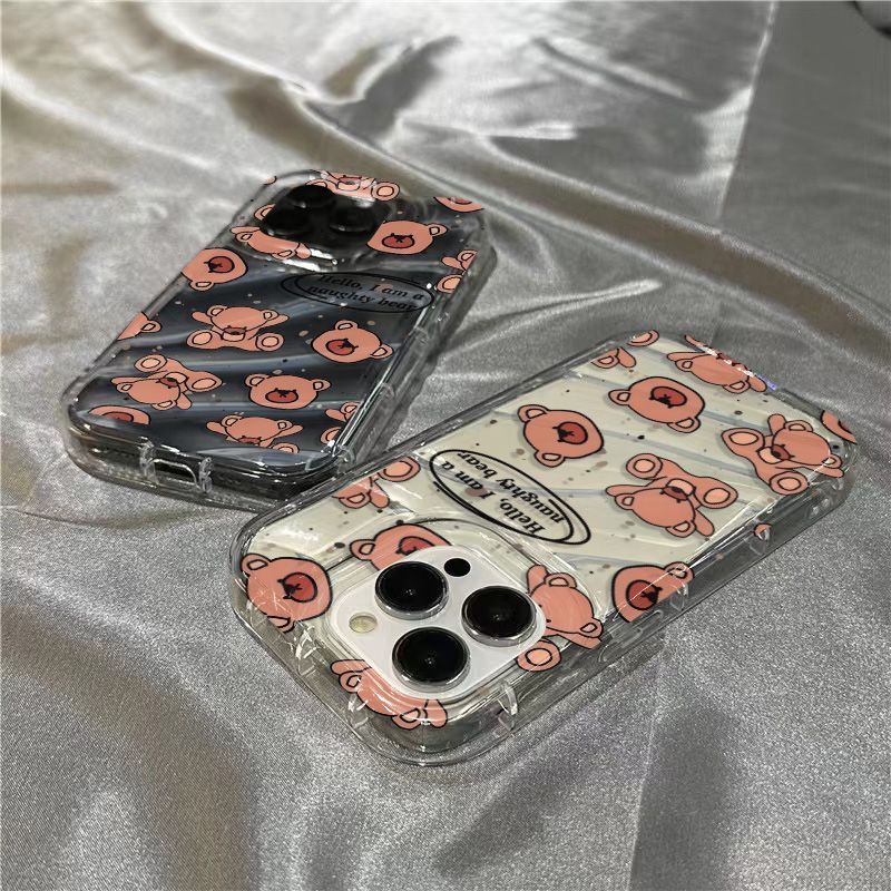 Ốp Điện Thoại Dẻo Trong Suốt Họa Tiết Hoạt Hình Chú Gấu Dễ Thương Cho iPhone14promax 1312 / 11 7 / 8plus xr / sins UUXO
