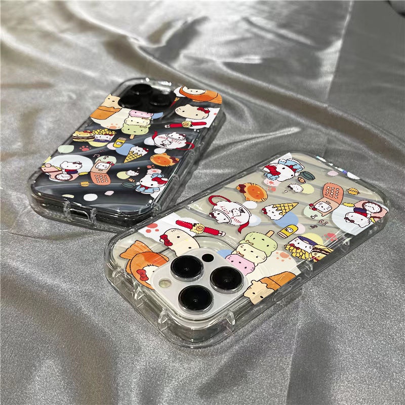 Ốp Điện Thoại Mềm Trong Suốt In Hình Que Kem Đầu Mèo Cho iPhone14promax 1312 / 11 7 / 8plus xr / sins 2CY3
