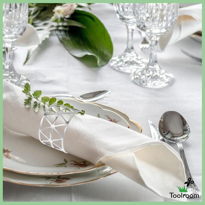 Set 6 Vòng Giữ Khăn Ăn Trang Trí Thời Trang Cho Tiệc Cưới