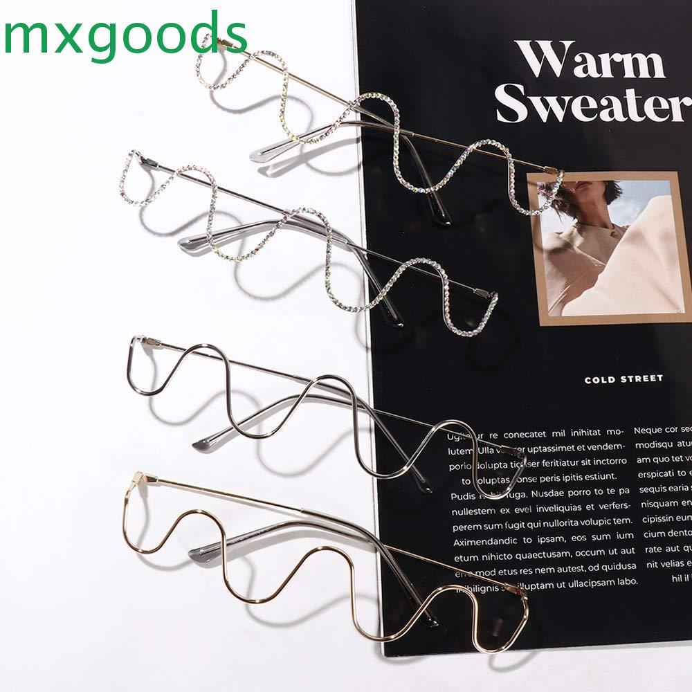 MXGOODS Kính Mát Gọng Gợn Sóng Đính Đá Thời Trang Cho Nam