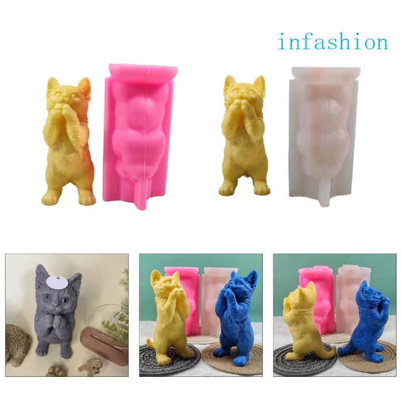 Khuôn Silicone Làm Nến Hình Mèo Dễ Thương
