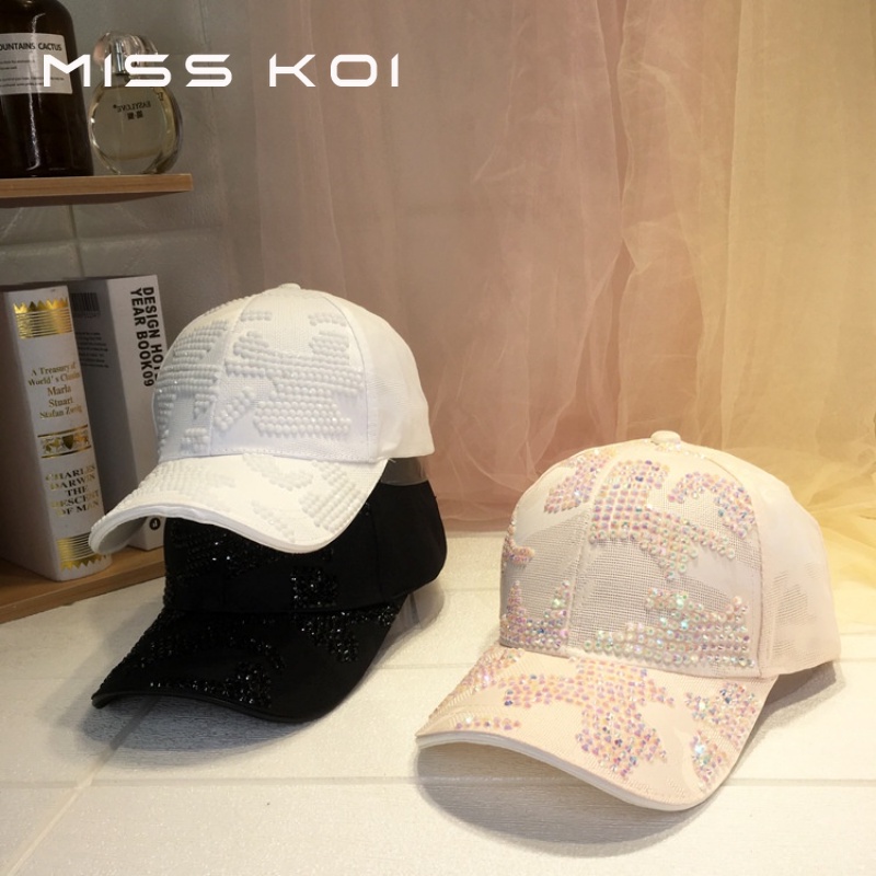 Mũ Lưỡi Trai Màu Đen Họa Tiết Rằn Ri Đính Đá Phong Cách Hip Hop Hàn Quốc Thời Trang Xuân Thu Cho Nữ