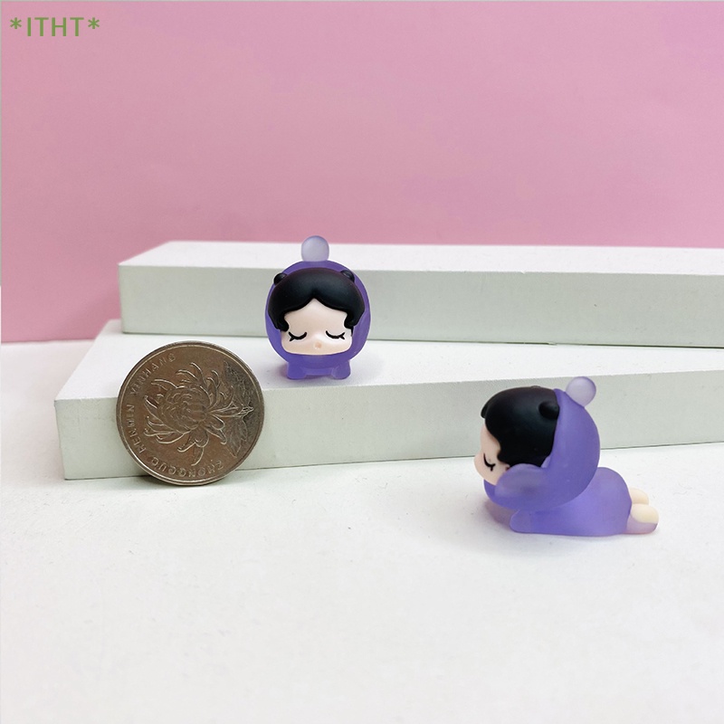 Bộ 5 Mô Hình Bé Gái Đang Ngủ Mini Bằng Nhựa Phát Sáng Trong Bóng Tối Trang Trí Tiểu Cảnh Mới