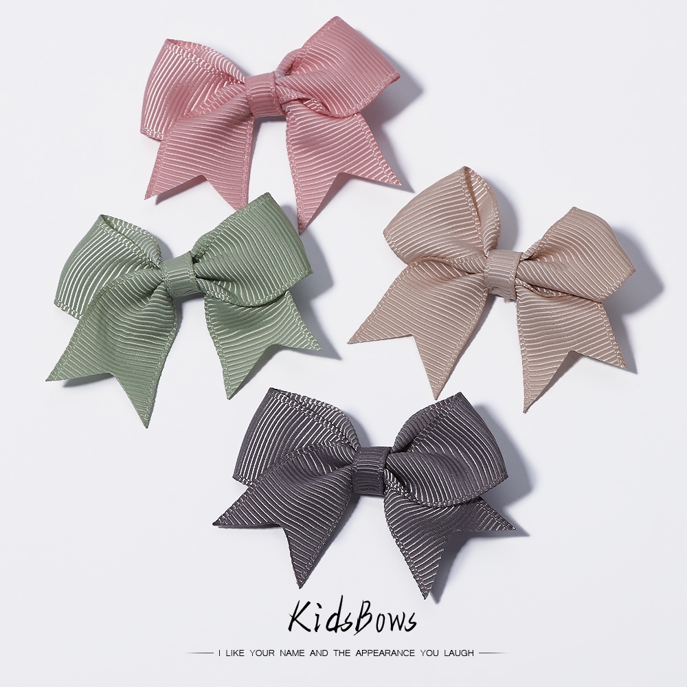 Set 2 Kẹp Tóc Nơ Ruy Băng 2.7Inches Cho Bé Gái