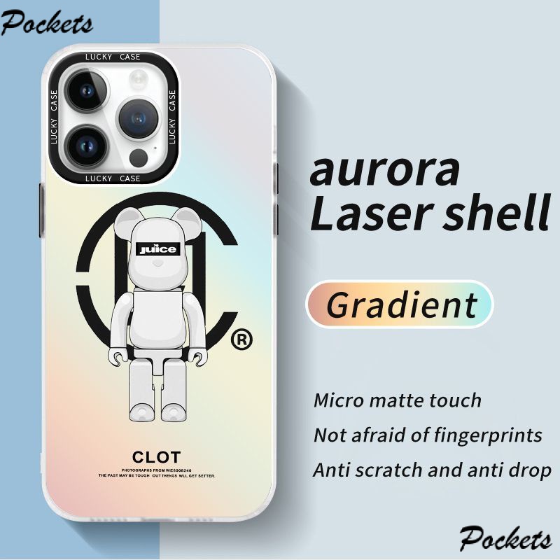 Ốp Điện Thoại Màu Laser Họa Tiết Gấu Dễ Thương Cho iPhonexr12678plusins1314 promax