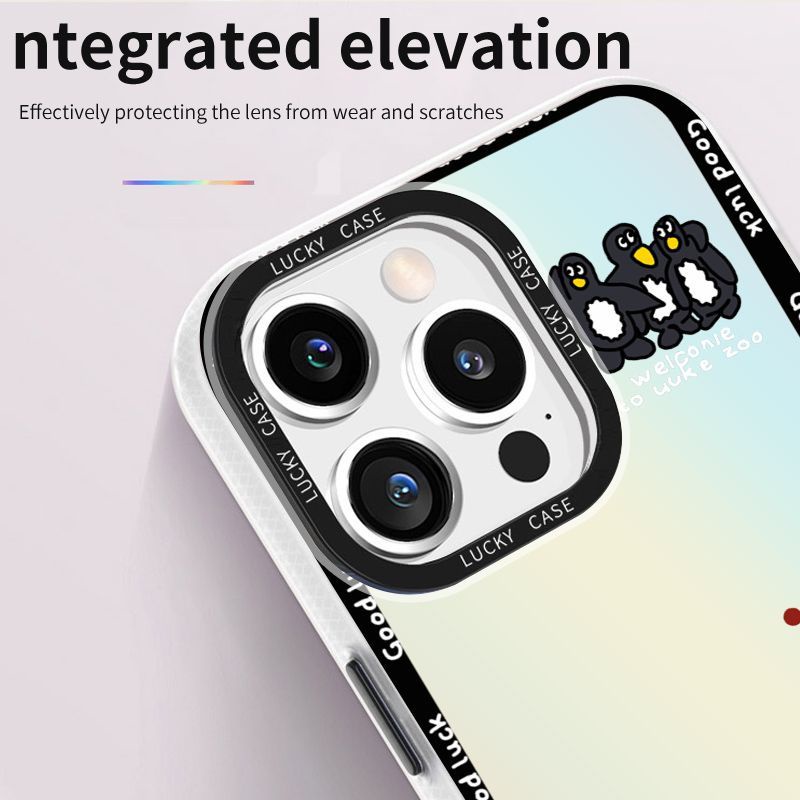 Ốp Điện Thoại Màu Laser Họa Tiết Chim Cánh Cụt Dễ Thương Cho Iphone Xr12678Plus promax 1314 405P