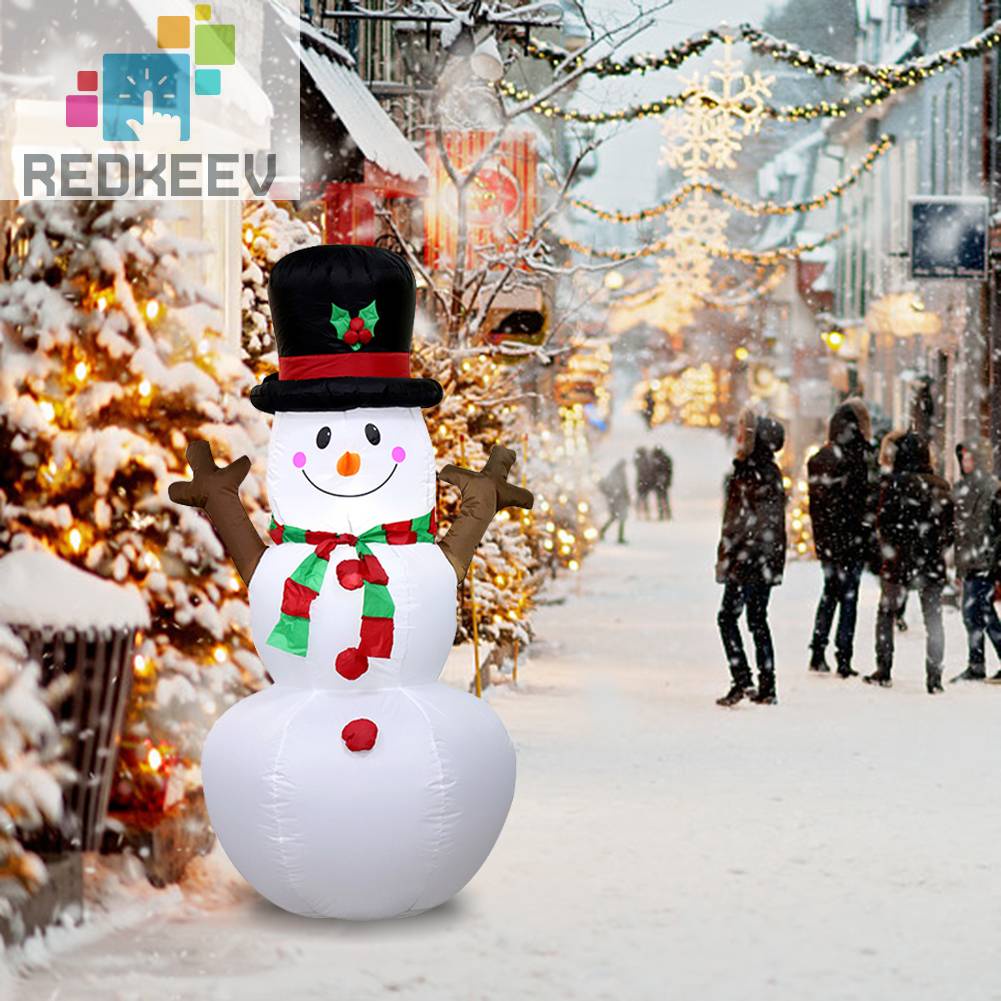 Bong Bóng Người Tuyết Có Đèn LED 1.6m Dùng Trang Trí Tiệc Giáng Sinh