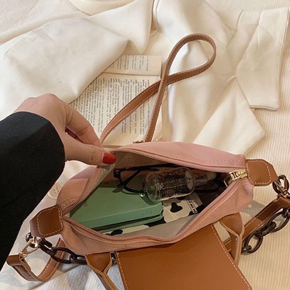 Túi Da PU Đeo Chéo Vai Sức Chứa Lớn Trang Điểm Đường Phố