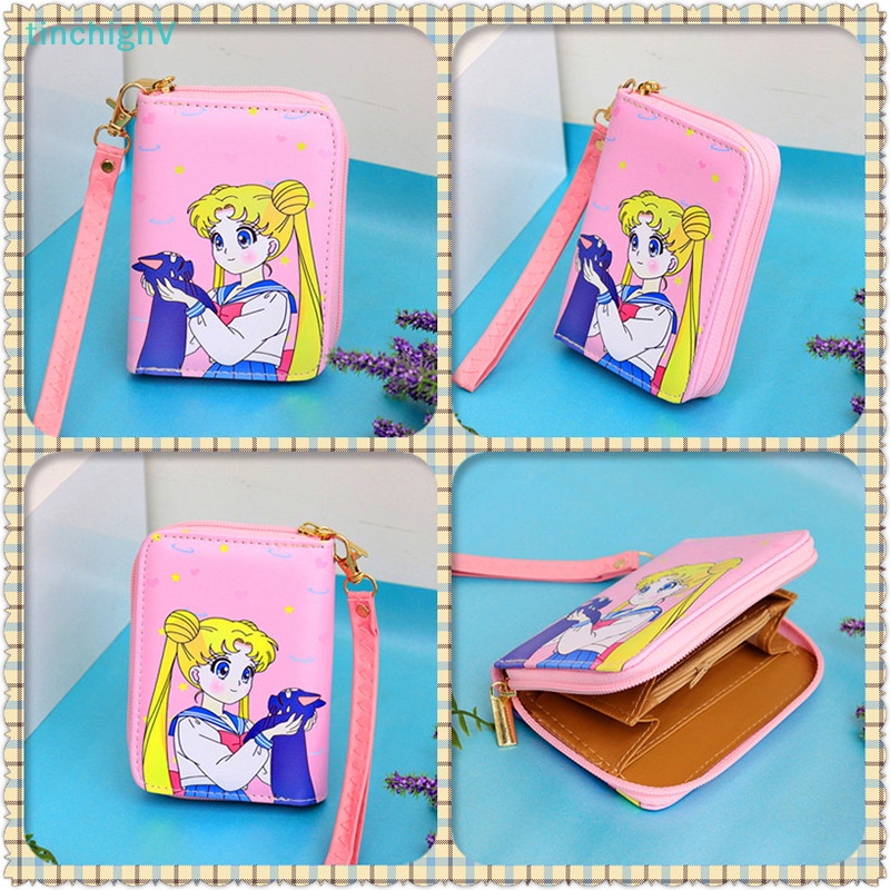 [TinchighV] Ví Ngắn Cầm Tay Mini Có Dây Kéo Họa Tiết Hoạt Hình Dễ Thương Tươi Mới Cho Nữ Sinh