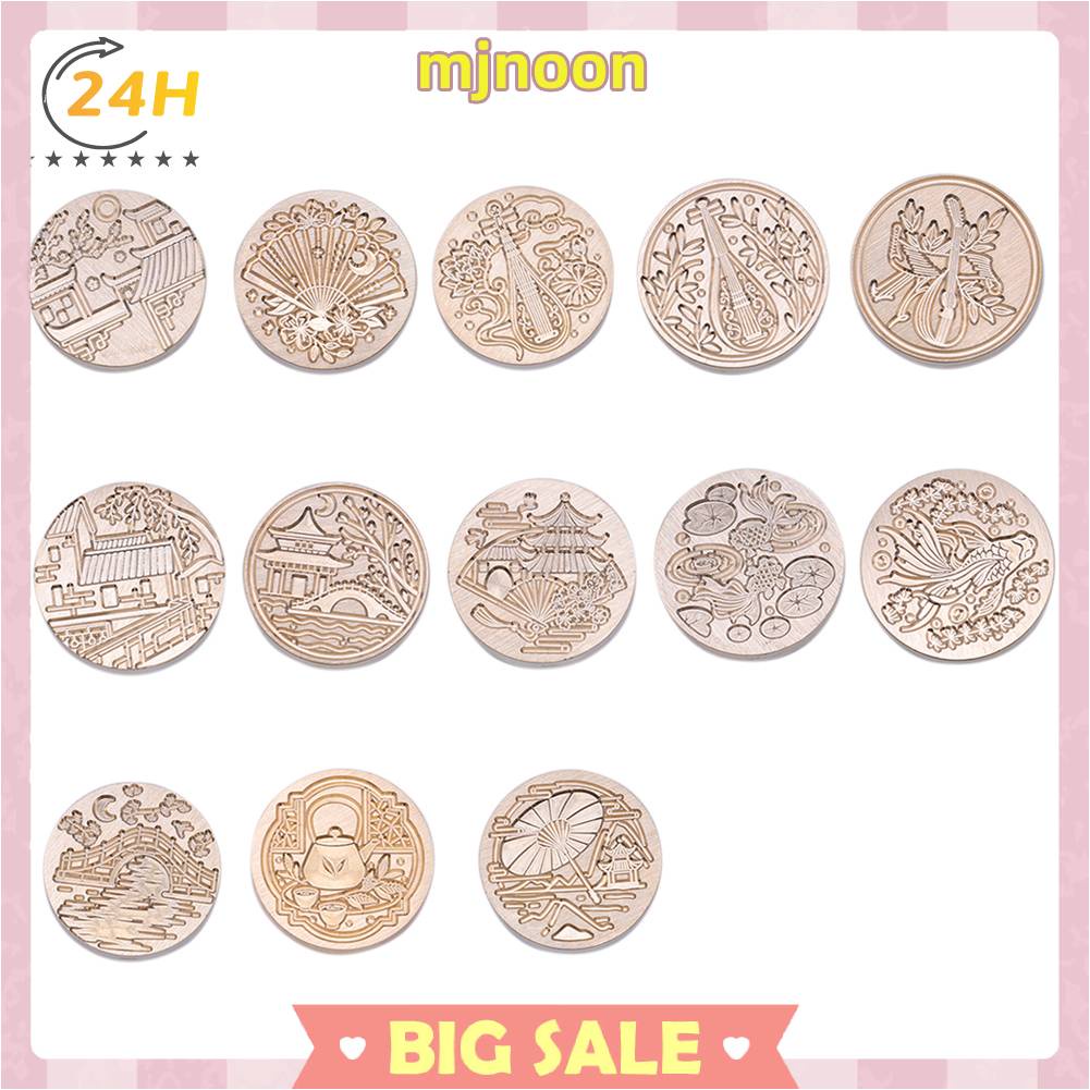 Con Dấu Đầu Tròn 3D Bằng Đồng Tráng Men Dùng Để Trang Trí Thiệp Cưới 25mm Thẻ