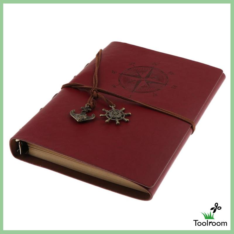 Sổ Tay Bìa Da Màu Trơn Họa Tiết Lá Cây Dành Cho Đi Du Lịch