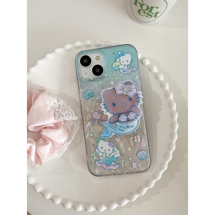 Ốp Điện Thoại Cứng Họa Tiết Nàng Tiên Cá Cho IPhone 11 12 12Pro 12ProMax 13 13Pro 13ProMax 14 14Pro 14ProMax