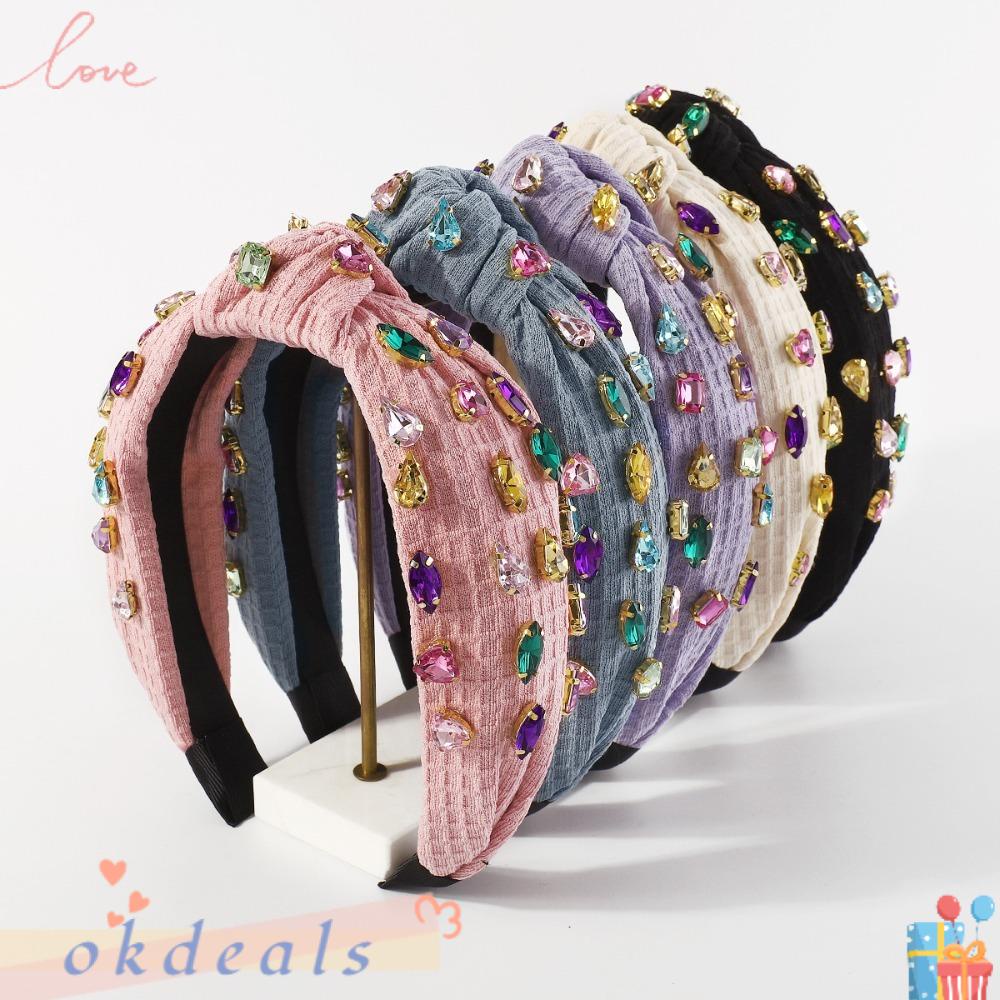 OKDEALS Băng Đô Vải Bản Rộng Thắt Nút Nhiều Màu Nghệ Thuật Cho Nữ