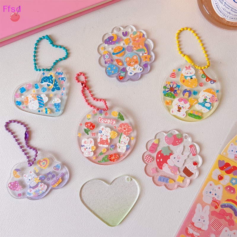 Bộ 5 / 10 / 15 Móc Khóa Trong Suốt Lấp Lánh Diy