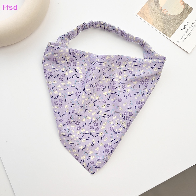 {Ffsd} Khăn Trùm Đầu Co Giãn In Họa Tiết Hoa Tam Giác Phong Cách Đồng Quê Cho Nữ * Bán Chạy