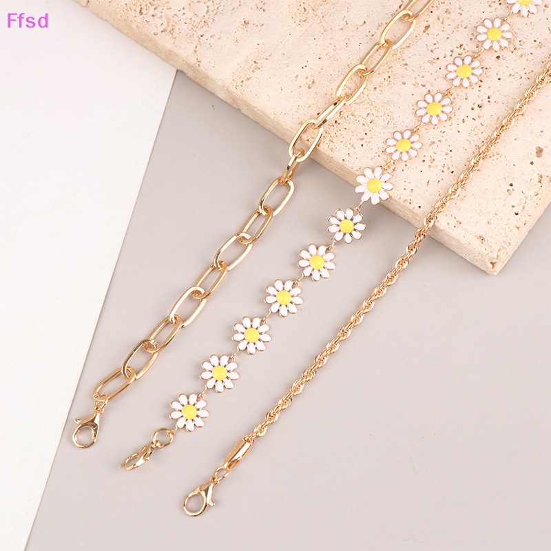 Set 3 Vòng Tay Hoa Cúc Hình Học Tùy Chỉnh Thời Trang Cho Nữ