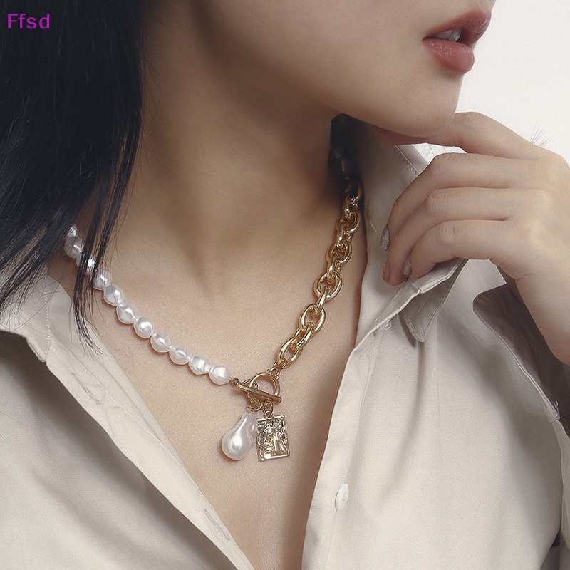 {Ffsd} Vòng Cổ Choker Phối Hạt Ngọc Trai Rỗng Thời Trang Làm Quà Tặng Cho Nữ