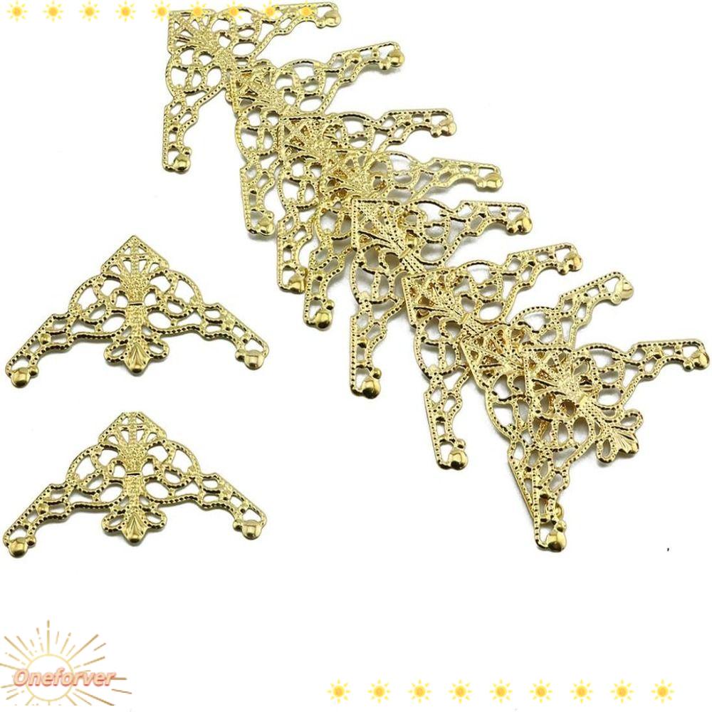 FOREVER Set 100 Miếng Kim Loại Màu Vàng Trang Trí Góc Sổ Tay Phong Cách Retro