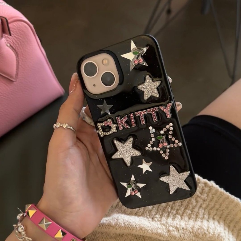 Ốp Điện Thoại Mềm Chống Rơi In Hình Mèo XINGX Kitty Đính Đá Cho Iphone13 14promax 12 11 Xs 8P