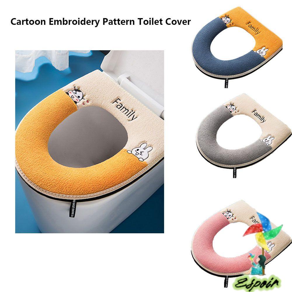 ESPO Miếng Lót Bồn Cầu Chất Liệu Dày Dặn Ấm Áp Họa Tiết Hoạt Hình