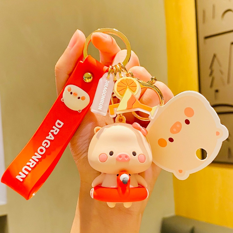 Móc Khóa Hình Chú Heo Hoạt Hình Đáng Yêu