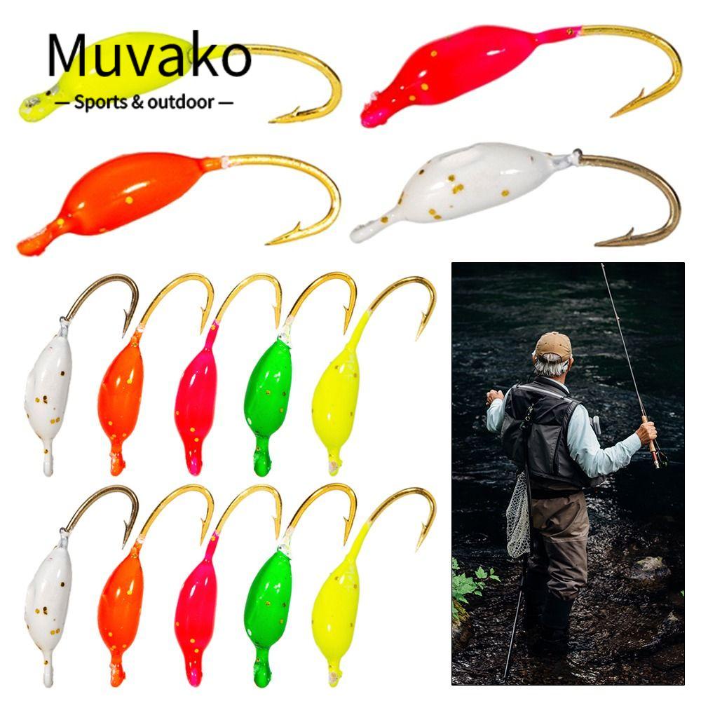 MUVAKO Set 10 / 12 Mồi Câu Cá Giả Bằng Chì Cứng