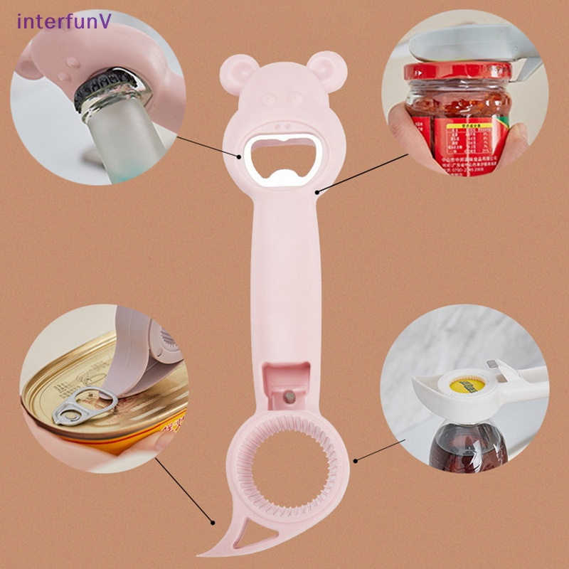 Dụng Cụ Mở Nắp Chai / Lon Bia 4 Trong 1 Bằng Thép Không Gỉ