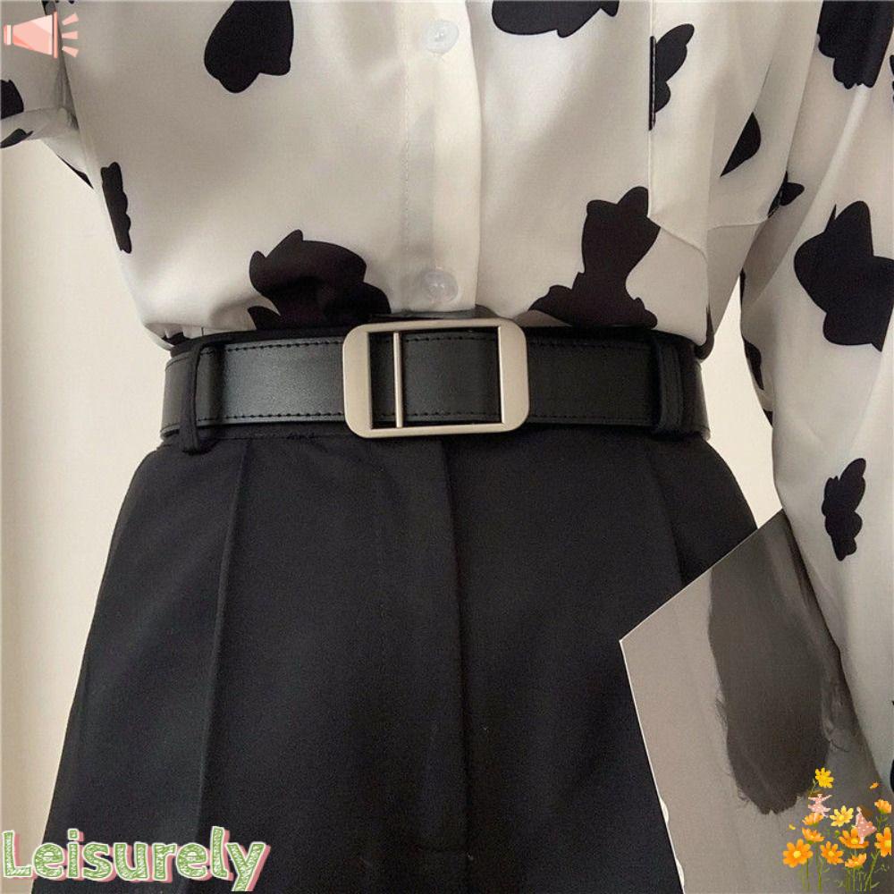 LEILY Thắt Lưng Da Mỏng Phong Cách Retro Cổ Điển Sang Trọng