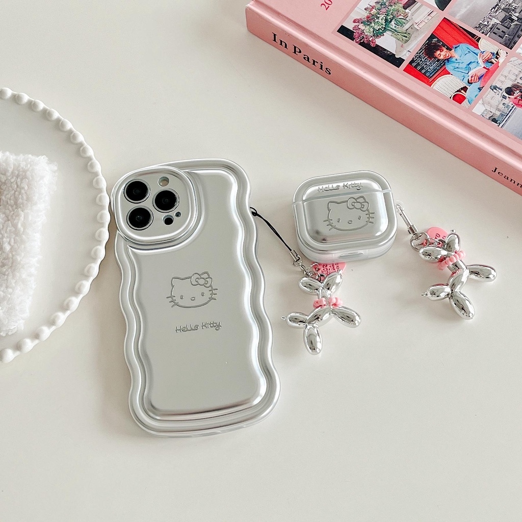 Ốp Điện Thoại Tpu Mềm Trong Suốt Mạ Điện In Hình Mèo Kitty Cho iPhone 14 13 12 11 Pro Max