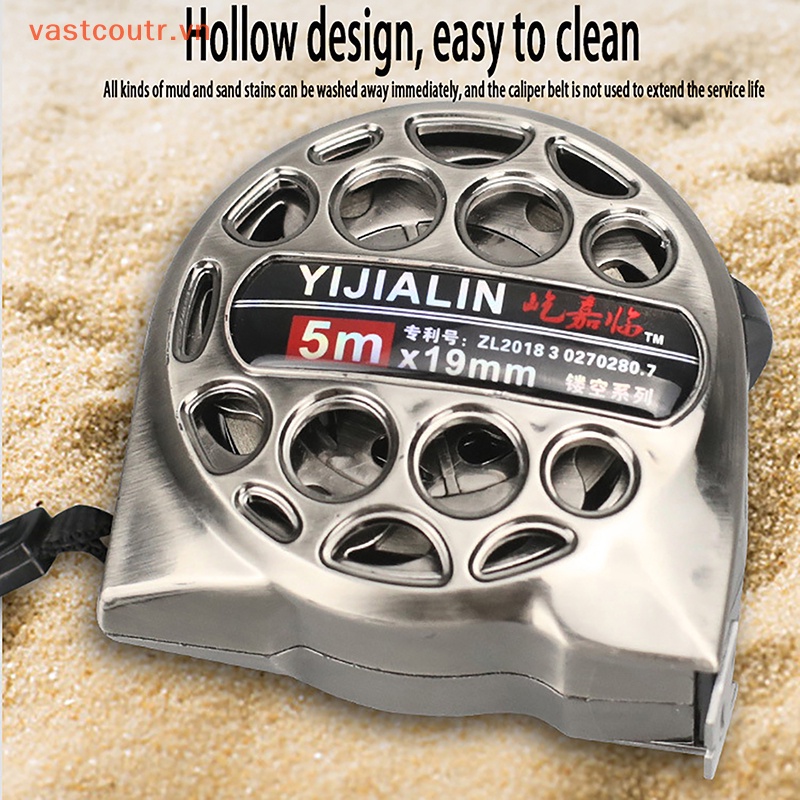 1 Thước Dây Bằng Thép Không Gỉ Chống Ăn Mòn Thiết Kế Rỗng Có Thể Thu Gọn Dùng Trong Nghề Làm Mộc