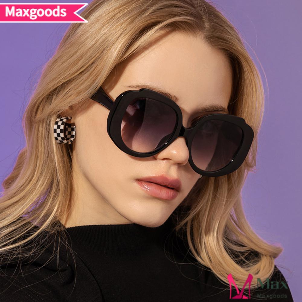 MAXG Kính Mát Oversized Nữ Gọng Tròn Cổ Điển