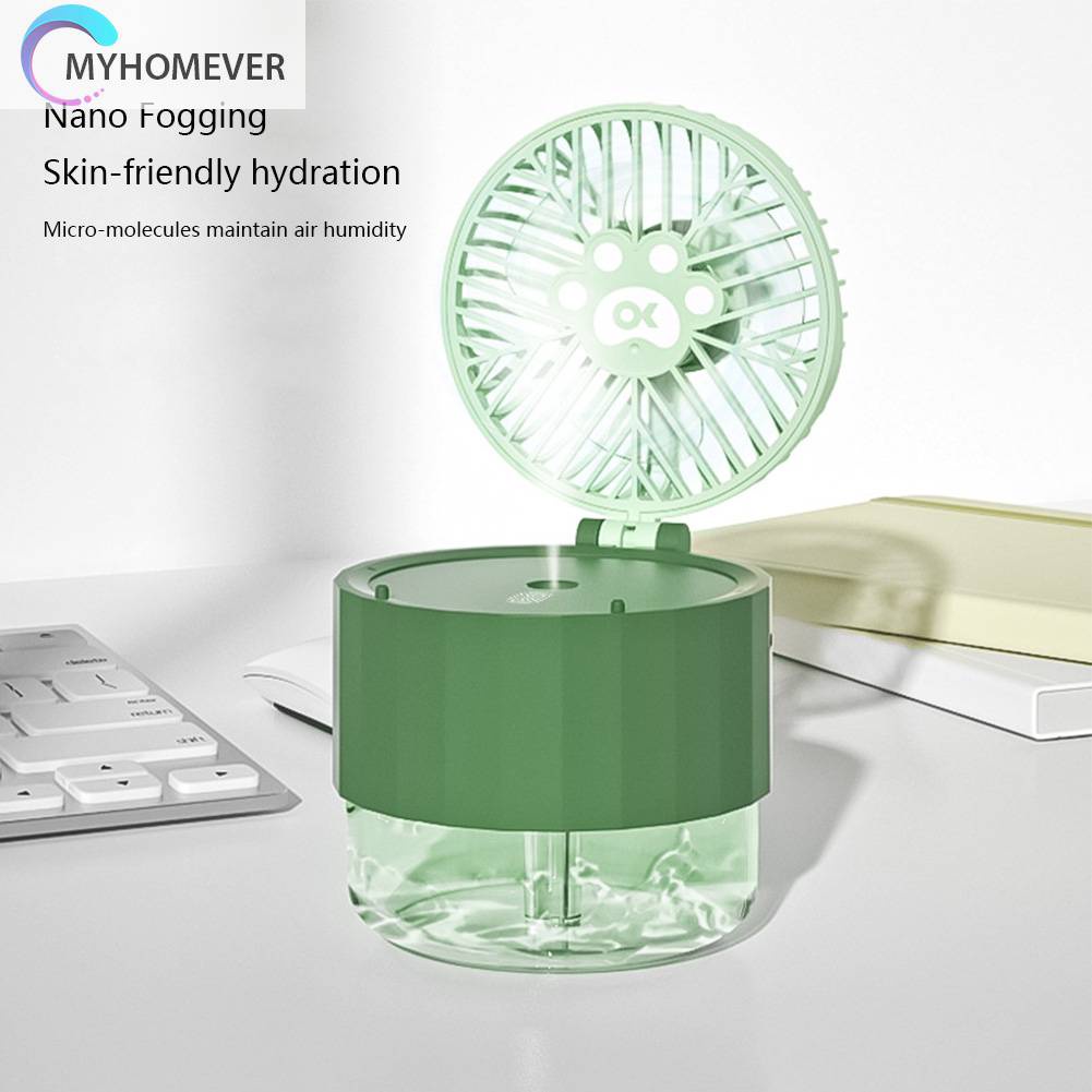 Quạt Làm Mát USB Hình Mèo Dễ Thương Có Đèn Ngủ