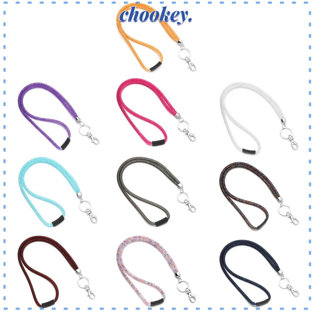 CHOOKEY 1 Dây Đeo Cổ Đính Đá Pha Lê Có Thể Thu Gọn Tiện Dụng Cho Văn Phòng