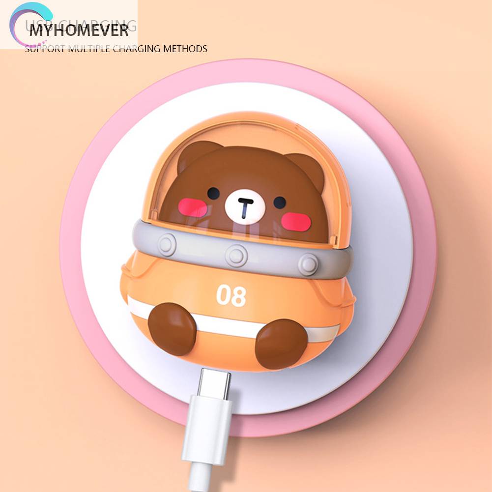 Quạt Làm Mát USB Mini Đeo Cổ 3 Tốc Độ Hình Động Vật Di Động Cho Nhà Ở