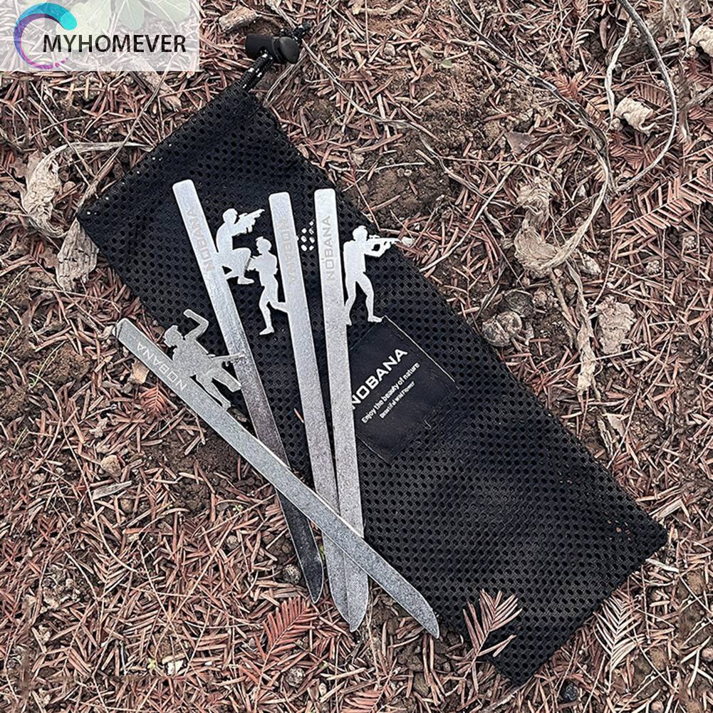 Set 4 Cọc Giăng Lều Trại Bằng Thép Không Gỉ