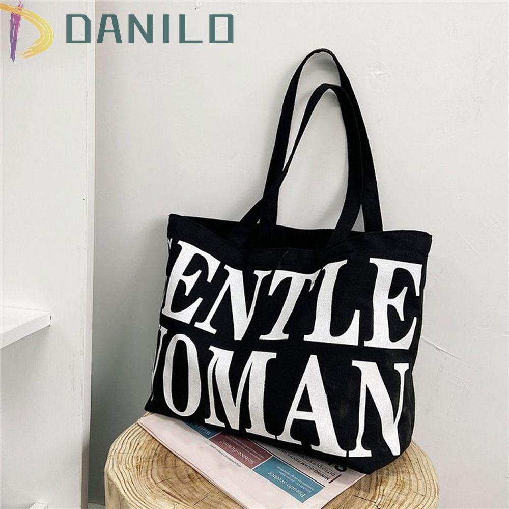 DANILO Túi Xách Vải Canvas Cỡ Lớn In Chữ Thời Trang Cho Nữ