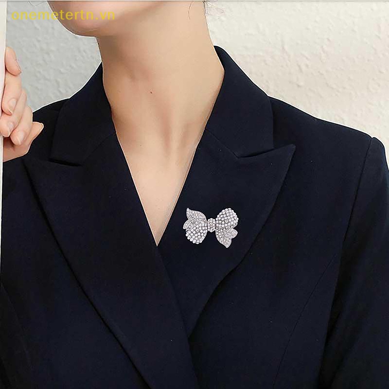 Onemetertn Wuli&amp;amp;Ghim Cài Áo Hình Nơ Đính Ngọc Trai Giả Lấp Lánh Cho Nữ