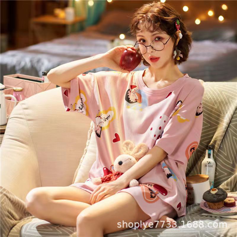 Bộ Đồ Ngủ Ngắn Tay Họa Tiết Hoạt Hình Thời Trang Mùa Hè 2023 Lff0704