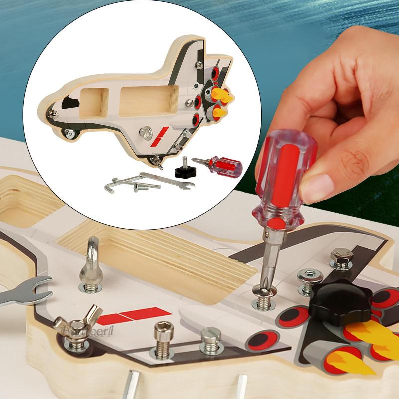 Bộ Tua Vít Bảng Hình Tàu Không Gian Montessori Cho Bé Trai Mầm Non