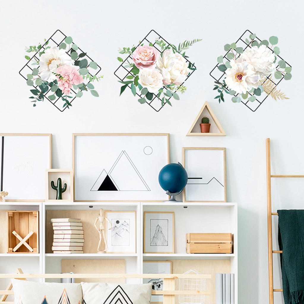 Miếng Dán Trang Trí Tường Bằng PVC Chống Thấm Nước Họa Tiết Hoa Xinh Xắn