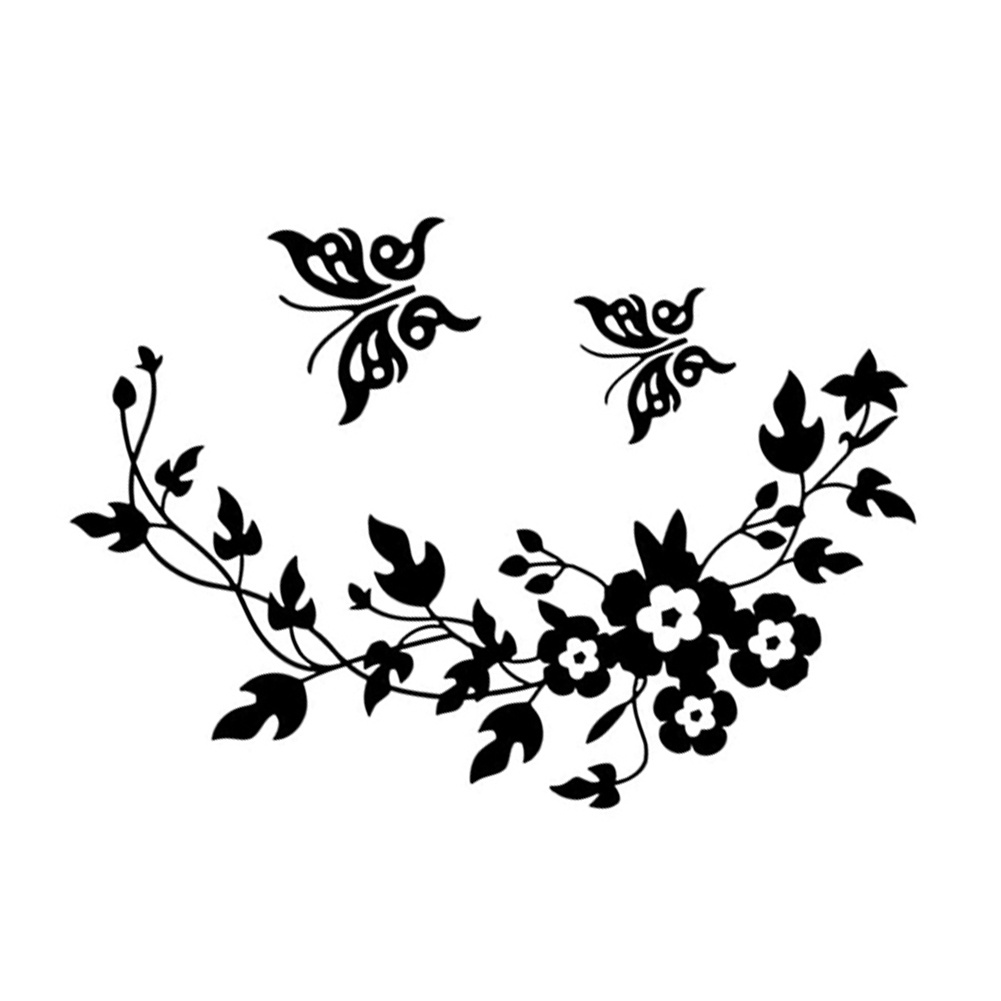 Miếng Dán Trang Trí Toilet Họa Tiết Hoa Và Bướm Độc Đáo DIY