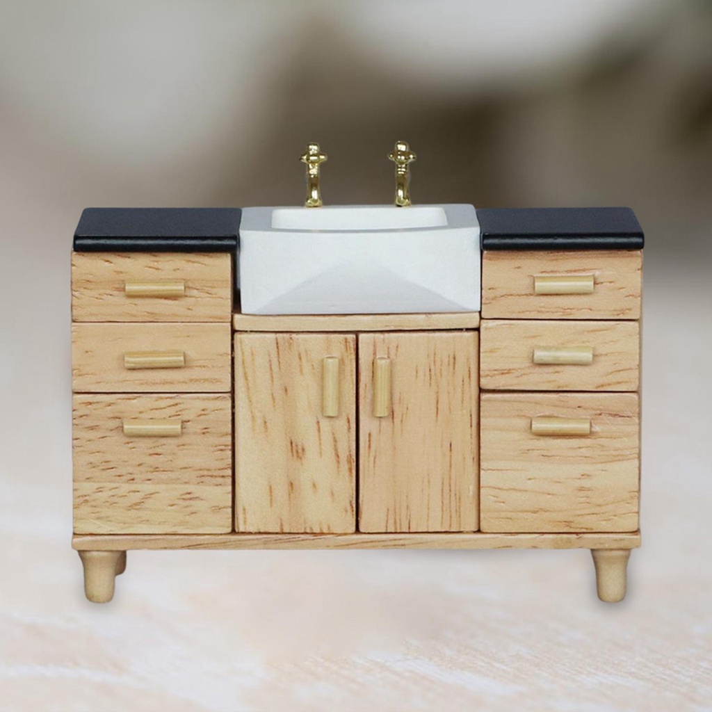 Mô Hình Bồn Rửa Chén Mini Trang Trí Nhà Búp Bê