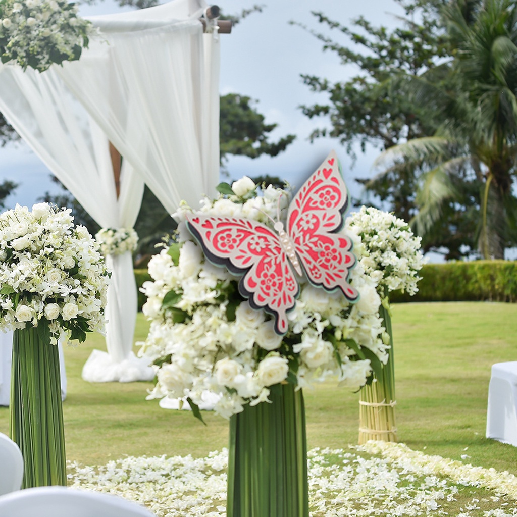 Miếng Dán Tường Bốn Lớp Họa Tiết Bướm 3D Độc Đáo Trang Trí Nhà Cửa