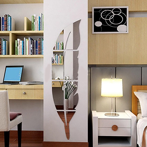 Sticker Dán Tường Họa Tiết 3D Hình Lông Vũ Dùng Trong Trang Trí Nhà
