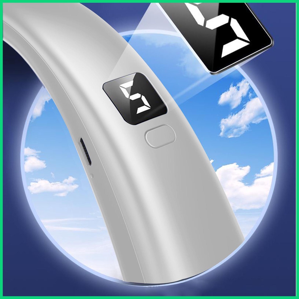 Quạt Đeo Cổ Không Cánh Có Thể Điều Chỉnh Và Sạc Lại Kèm Đèn LED Hiển Thị Rảnh Tay Gió Mạnh jiwvn Jwvn