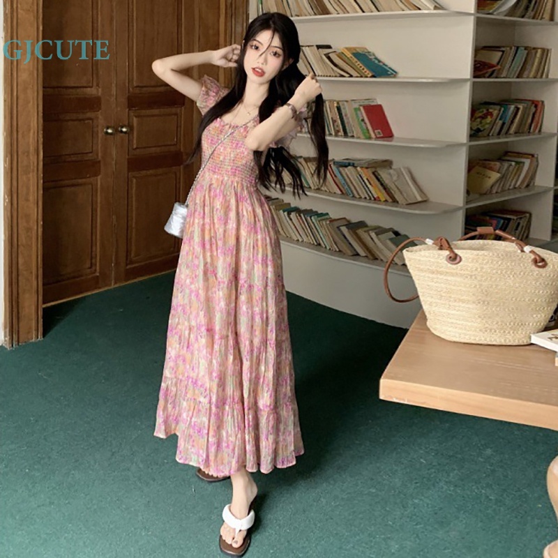 Đầm Dáng Chữ A Tay Loe Dài In Hoa Thời Trang Mùa Hè Cho Bạn Gái