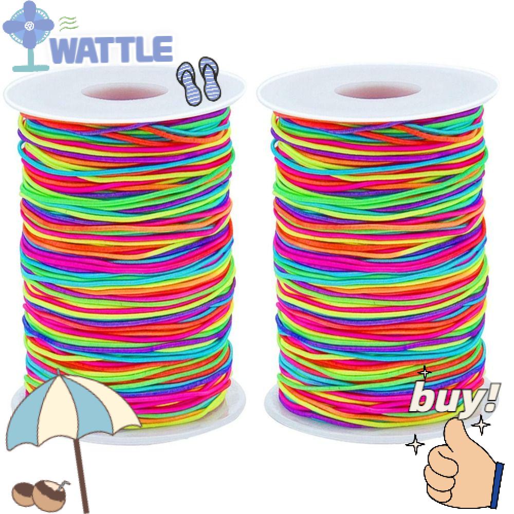 WTTLE Set 2 Cuộn Dây Thun Co Giãn Làm Vòng Tay / Vòng cổ 109 Yards Màu Cầu Vồng